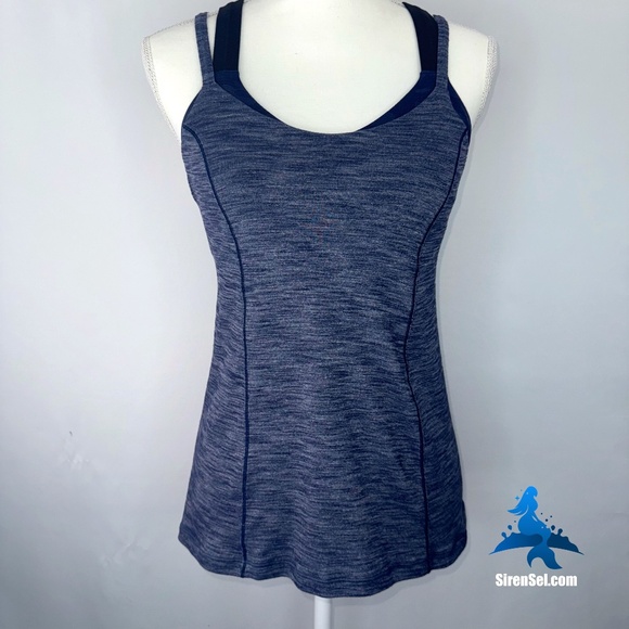 1139 lululemon Run For Gold Tank - Size 6 - Heathered Deep Navy - Picture 1 of 15